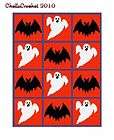 Halloween Bats Ghosts Afghan Crochet Pattern Graph