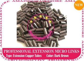 Pre Bond Hair Extensions Micro Ring Copper Tube D.Brown  