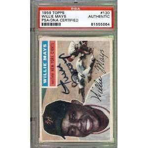  Willie Mays Autographed 1956 Topps Card PSA/DNA Slabbed 