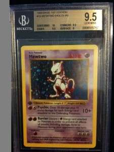 1ST Edition Base Shadowless MEWTWO Graded Becketts BGS 9.5 Gem Mint 