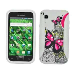   Vibrant Double Layer Hybrid Case Butterfly White Mobile Phone Cover