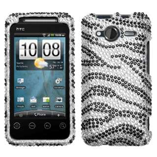 For HTC EVO Shift 4G A7373 Phone Black White Zebra Full Bling Stone 