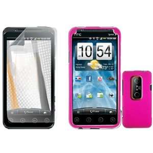  iNcido Brand HTC EVO 3D Combo Rubber Hot Pink Protective 