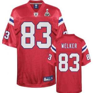 2012 Super Bowl Patriots #83 Welker red jerseys size 48 56  