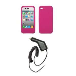  Apple iPhone 4   Premium Hot Pink Soft Silicone Gel Skin 