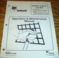Bobcat Skid Loader 15 30 Melroe Auger Operators Manual  