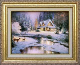 Deer Creek Cottage 9x12 Framed Classic Edition Thomas Kinkade Canvas 