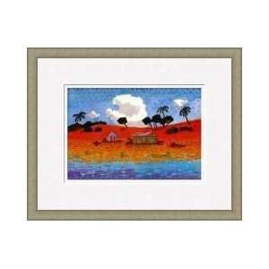 Houseboats On The  River Framed Giclee Print 