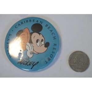  Vintage Disney Button  WDW Caribbean Beach Mickey Mouse 