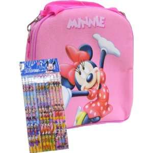  Cute Minnie Mouse Lunch Box Bonus Pack of Pencils Kitchen 