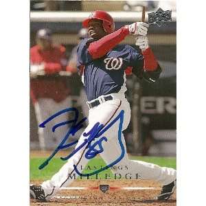  Lastings Milledge Signed Nationals 2008 UD Card 