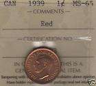 1957 Canada Small Cent ICCS MS 65  