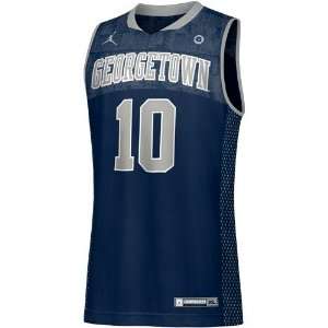  Nike Georgetown Hoyas #10 Navy Blue Replica Basketball 