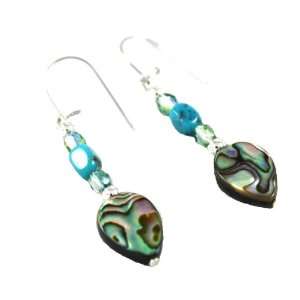 Wild Pearle Wild One Genuine Abalone Shell & Turquoise Stone Dangle 