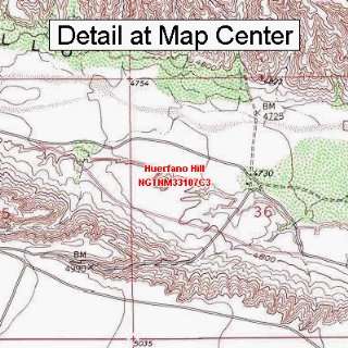  USGS Topographic Quadrangle Map   Huerfano Hill, New 
