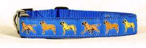 Designer Bull Mastiff Dog Collar Blue XXL Made in USA  