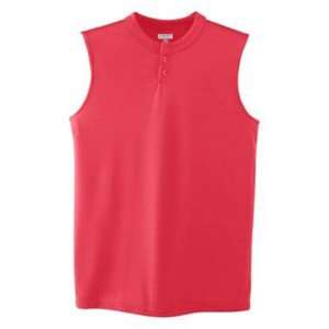   Wicking Sleeveless Two Button Front Jersey RED AM