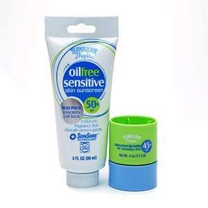 Hawaiian Tropic Oil Free Sensitive Skin SPF 50+ with Lip Balm jar SPF 