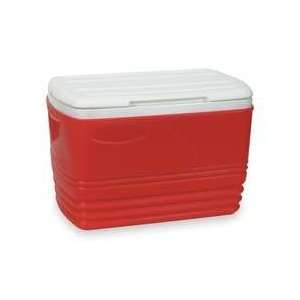 Industrial Grade 4AAP6 Ice Chest, 36 Qt, Red, Top Open Lid  