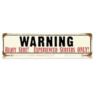  Warning Heavy Surf Metal Sign