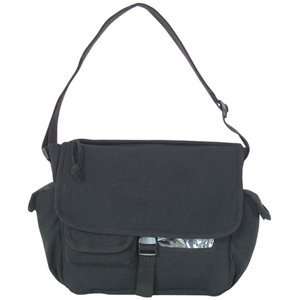 Black Canvas Messenger Shoulder Bag   11.75 x 10 x 4, Fashionable Bag
