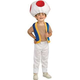 Child Video Game Super Mario Red Toad Mushroom Costume  