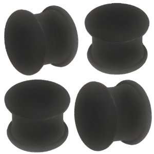 00g 00 gauge 10mm   Black Implant grade silicone Double Flared Flare 