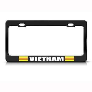  Vietnam Vietnamese Flag Black Country Metal License Plate 