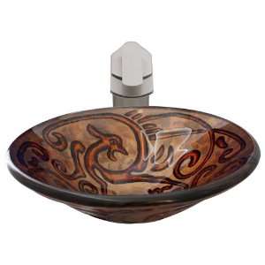  Geyser Incan Bathroom Glass Vessel Sink and Brushed Nickel 