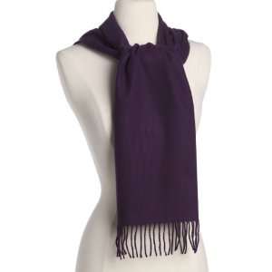  Eggplant Solid Color 100% Cashmere Scarf Made in Scotland 
