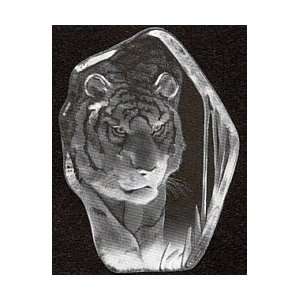Tiger Etched Crystal Sculpture by Mats Jonasson  Kitchen 