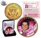 TOM BRADY Patriots *Pink* 24K GOLD JFK HALF DOLLAR COIN