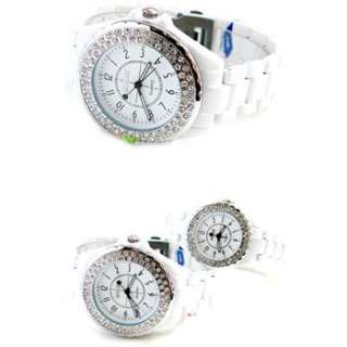 SINOBI Men lady luxury Crystal diamond Black couple lovers Wrist Watch 