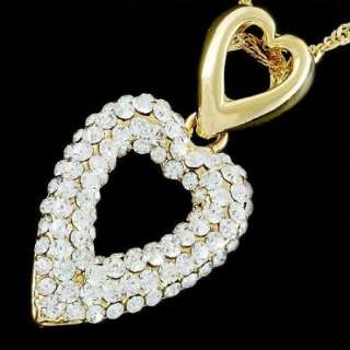 Bling Angel Heart Diamante Deluxe Necklace New #ne074gd  