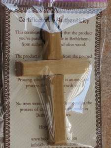 Olive Wood Deluxe Cross Necklace Pendant Bethlehem Holy Land Good 