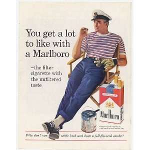  1961 Marlboro Cigarette Man Painting Print Ad (4021)