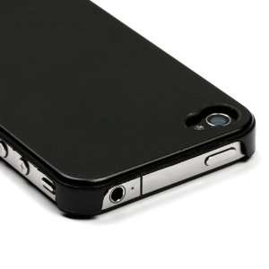    Metallic Back Cover for Apple iPhone 4 & 4S, Black Electronics