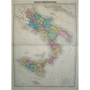  Vuillemin Map of Italy South (1880)