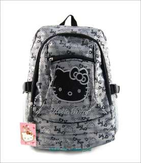 Hello Kitty student School Bookbag backpack shoulder bag 16H Grey 