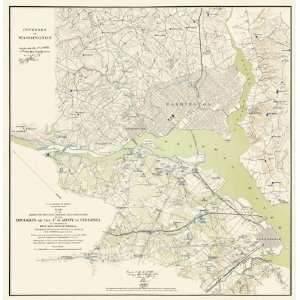 WASHINGTON D.C./DC DEFENSES OF U.S. ARMY MAP 1861