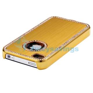 NEW Gold Luxury Diamante Bling Crystal CASE COVER For Apple iPhone 4 