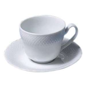  White Wicker Ballet Cup and Saucer 8 oz.