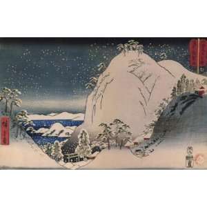   Magnet Japanese Art Utagawa Hiroshige Shrines in snowy mountains