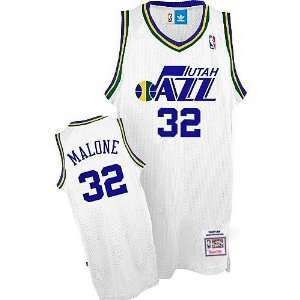  Utah Jazz #32 Karl Malone White Throwback Jersey Sports 