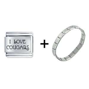  I Love Cougars Italian Charm Bracelet Pugster Jewelry