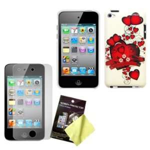  Red Love Hearts Hard Case / Cover / Shell & LCD Screen Guard 