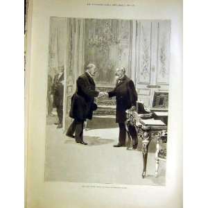  Prince Wales President Loubet Visit Old Print 1899