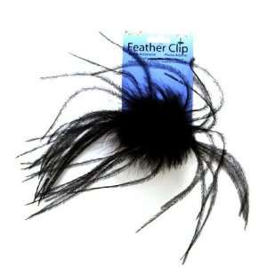  Black Ostrich Feather Clip