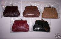 TWO Ostrich Texture LEATHER Coin Purses  