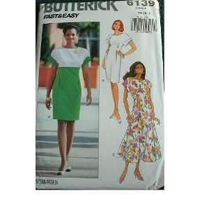  MISSES DRESS SIZES 6 8 10 12 BUTTERICK FAST & EASY PATTERN 